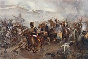 La Charge de la Brigade Légère à la Bataille de Balaclava le 25 octobre 1854, illustration de 